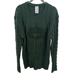 Disney Pixar Toy Story Alien Cable Knit Sweater Green Womens Size L
